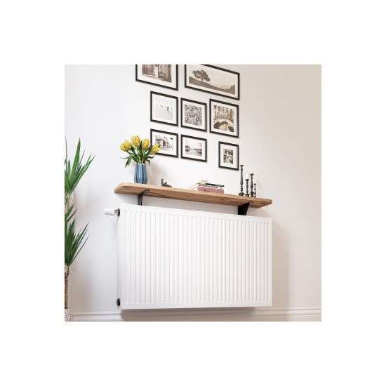 Wıen - Dresuar Montaj Gerektirmeyen 100x18 Cm Oval Kesim Petek Üstü Uçan Raf Kitaplık