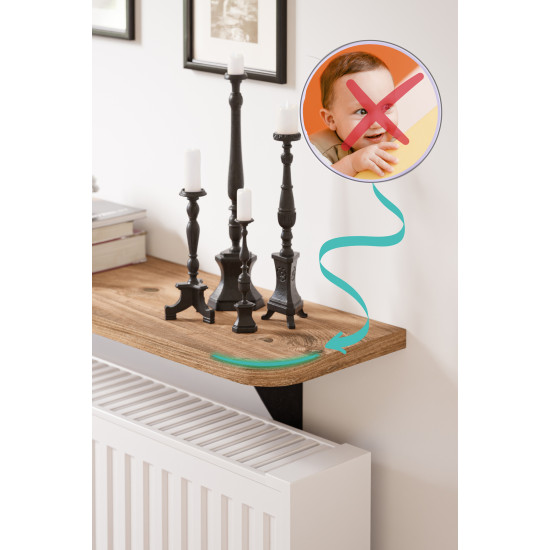 Wıen - Dresuar Montaj Gerektirmeyen 100x18 Cm Oval Kesim Petek Üstü Uçan Raf Kitaplık