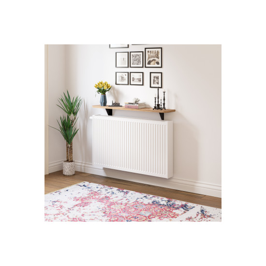 Wıen - Dresuar Montaj Gerektirmeyen 100x18 Cm Oval Kesim Petek Üstü Uçan Raf Kitaplık