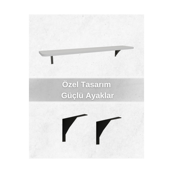 ROMA - Dresuar Montaj Gerektirmeyen 80x18 CM Oval Kesim Petek Üstü Uçan Raf Kitaplık