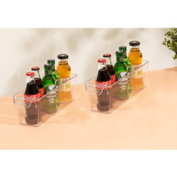 2'li Şeffaf Buzdolabı İçi Düzenleyici - Dolap İçi Slim Organizer Çok Amaçlı Şişe Kavanoz Düzenleyici