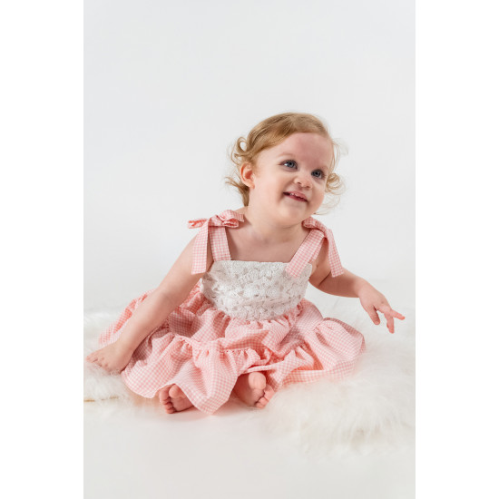 Kız Bebek Kız Çocuk Doğum Günü Parti Düğün Elbise Kısa Kol Askılı Kolsuz Dantelli Astarlı Pötikare