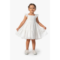 Kız Bebek Elbise Kız Çocuk Elbise Doğum Günü Parti Düğün Elbise Kısa Kollu Astarlı Leopar Elbise Beyaz