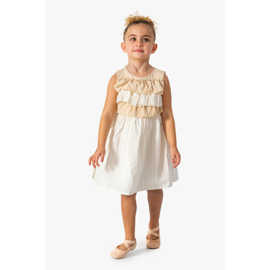 Kız Bebek Kız Çocuk Doğum Günü Parti Düğün Elbise Kısa Kol Kolsuz Astarlı