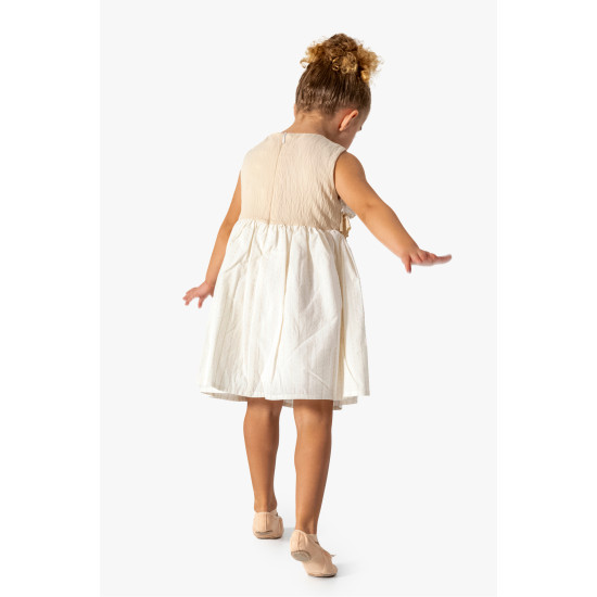 Kız Bebek Kız Çocuk Doğum Günü Parti Düğün Elbise Kısa Kol Kolsuz Astarlı