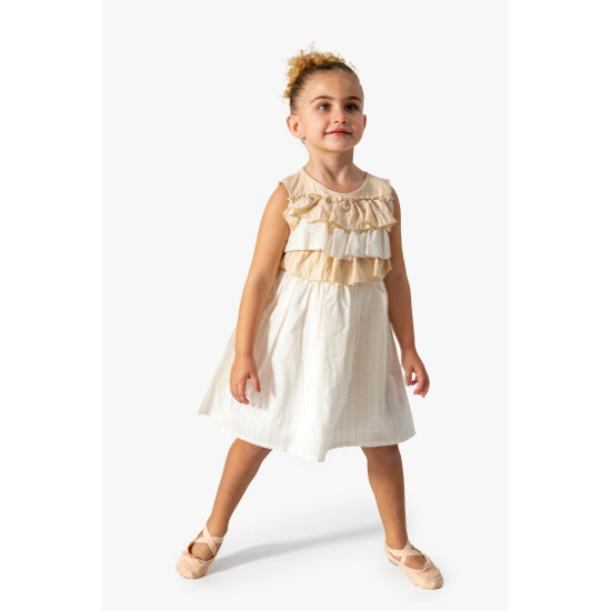 Kız Bebek Kız Çocuk Doğum Günü Parti Düğün Elbise Kısa Kol Kolsuz Astarlı