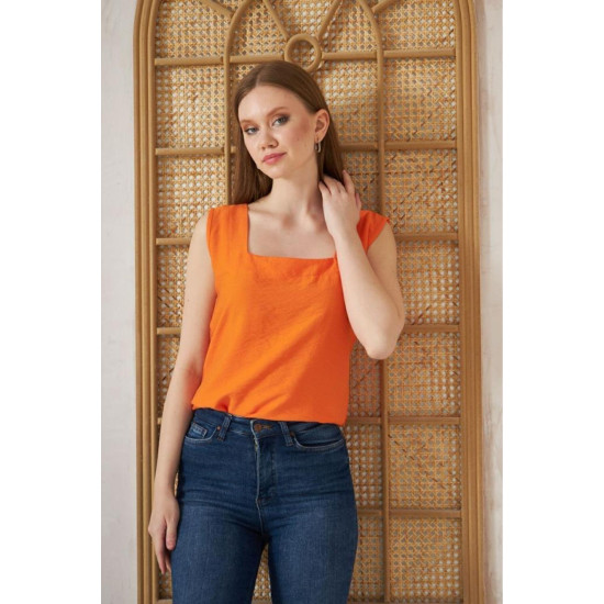 Pasaklı Giyim Kadın Kalın Askılı Bluz 2911275 Turuncu