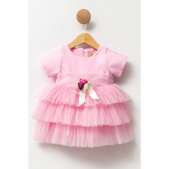 Kız Bebek Kız Çocuk Doğum Günü Parti Düğün Elbise Kısa Kol Kolsuz Fırfırlı Tüllü Tütülü Tütü Astarlı