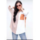 Pasaklı Giyim Kadın İki Renkli Gömlek 3071264 Bej-Kiremit