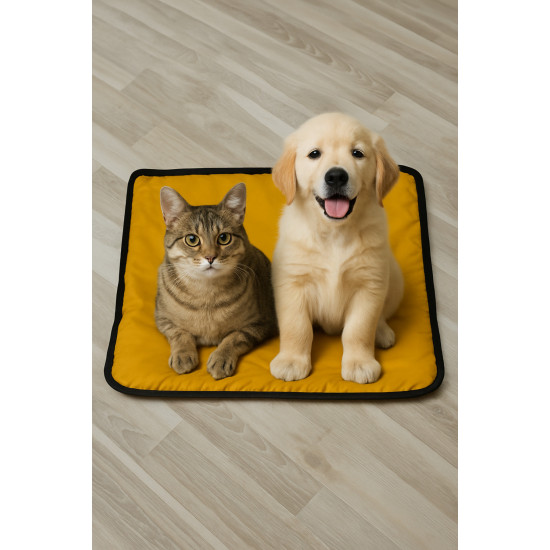 65×40 cm Kedi Matı — Çift Kat Süngerli, Paraşüt Kumaş, Sıvı & Tırmalamaya Dayanıklı, Yıkanabilir