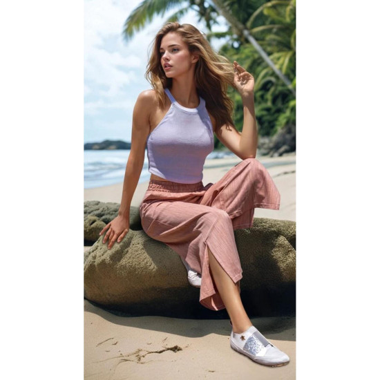 Pasaklı Giyim Kadın Keten Kapri Pantolon 3404209 Turuncu