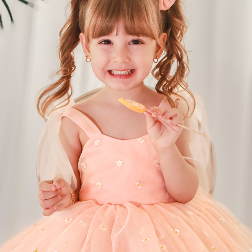 Kız Bebek Elbise Kız Çocuk Elbise Doğum Günü Parti Düğün Elbise Askılı Astarlı Papatya Elbise