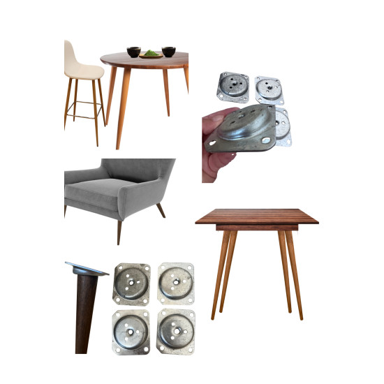 Açılı Metal Bağlantı Aparatı (M8 VİDA GİRİŞLİ) 4 Adet Mobilya, Masa, Sandalye, Sehpa Montaj