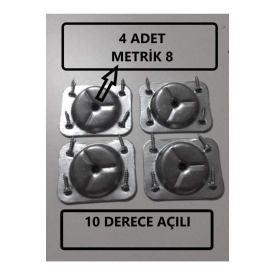 Açılı Metal Bağlantı Aparatı (M8 VİDA GİRİŞLİ) 4 Adet Mobilya, Masa, Sandalye, Sehpa Montaj