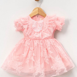 Kız Bebek Elbise Kız Çocuk Elbise Doğum Günü Parti Düğün Elbise Kısa Kollu Astarlı Elbise