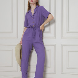 Pasaklı Giyim Kadın Beli Büzgülü Tulum 2622462 Lila