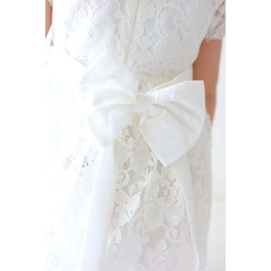 Kız Bebek Elbise Kız Çocuk Elbise Doğum Günü Parti Düğün Elbise Dantelli Kısa Kol Astarlı Elbise