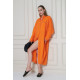 Pasaklı Giyim Kadın Oversize Yarasa Kol Tesettüre Uygun Gömlek Elbise-Tesettür Tunik 3282528 Turuncu
