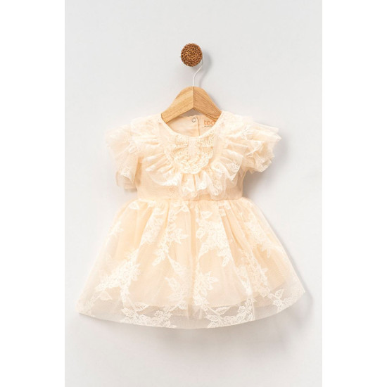 Kız Bebek Elbise Kız Çocuk Elbise Doğum Günü Parti Düğün Elbise Kısa Kollu Astarlı Elbise