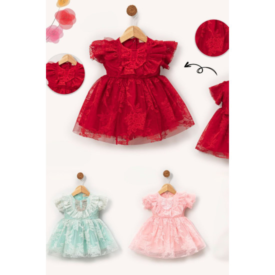 Kız Bebek Elbise Kız Çocuk Elbise Doğum Günü Parti Düğün Elbise Kısa Kollu Astarlı Elbise