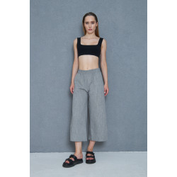 Pasaklı Giyim Kadın Keten Kapri Pantolon 3404209 Siyah