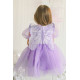 Kız Bebek Kız Çocuk Doğum Günü Parti Düğün Elbise Balonkol Kanatlı Tüllü Tütülü Tütü Astarlı Mor