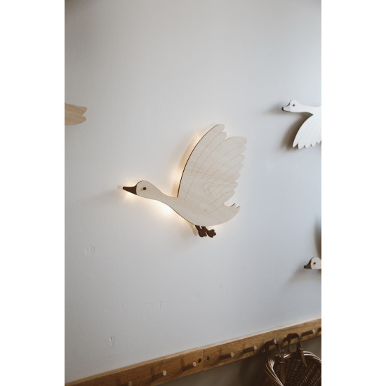 Dery Baby Ahşap Uçan Kuşlar Gece Lambası/Çocuk Odası Aksesuarı