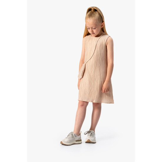 Kız Bebek Elbise Kız Çocuk Elbise Doğum Günü Parti Düğün Elbise Kısa Kollu Kolsuz Çantalı Elbise