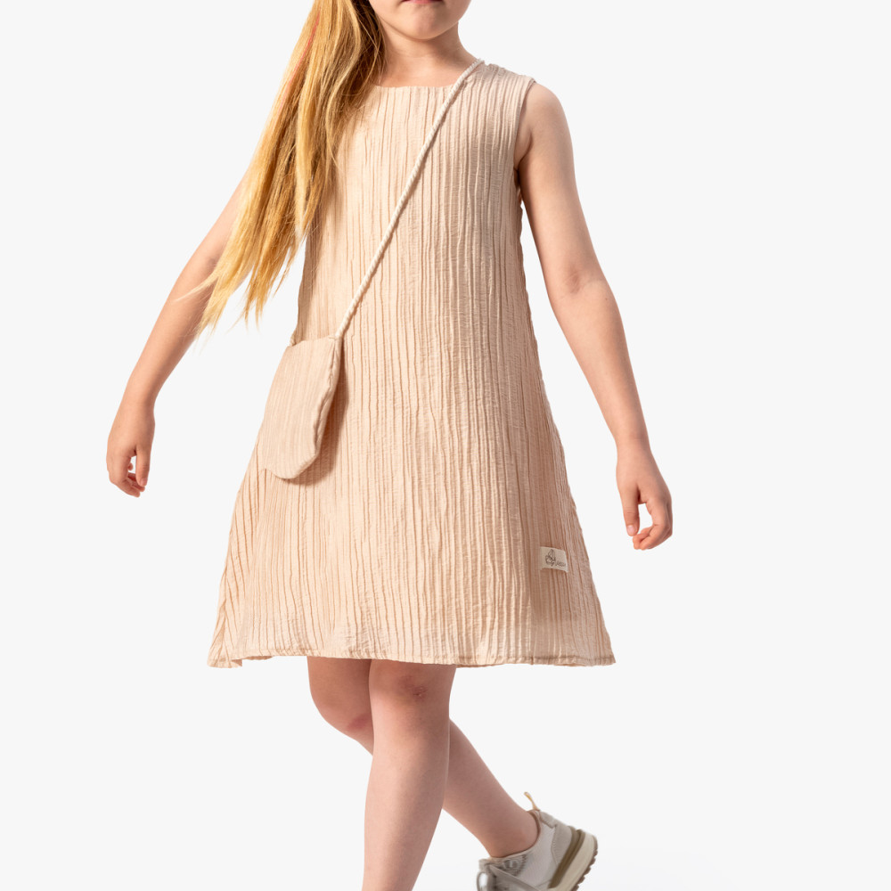 Kız Bebek Elbise Kız Çocuk Elbise Doğum Günü Parti Düğün Elbise Kısa Kollu Kolsuz Çantalı Elbise