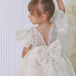 Kız Bebek Elbise Kız Çocuk Elbise Doğum Günü Parti Düğün Elbise Dantelli Kısa Kol Astarlı Elbise