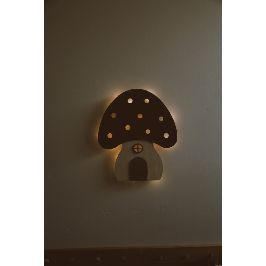 Dery Baby Ahşap Mantar Gece Lambası/çocuk Odası Aksesuarı