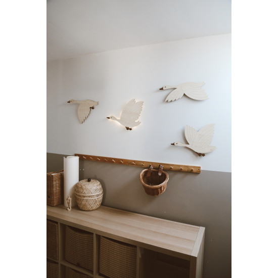 Dery Baby Ahşap Uçan Kuşlar Gece Lambası/Çocuk Odası Aksesuarı