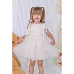 Kız Bebek Elbise Kız Çocuk Elbise Doğum Günü Parti Düğün Elbise Dantelli Kısa Kol Astarlı Elbise