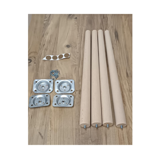 41 Cm Ahşap Ayak ( Konik ) Masa Ayağı,sehpa Ayağı, Sandalye Ayağı (4 Adet Demir Aparat )