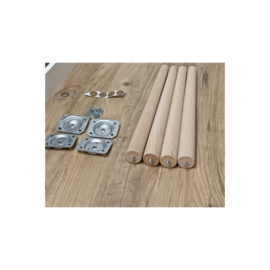 38cm ahşap konik masa sandalye ayağı ( 4 adet demir aparat )