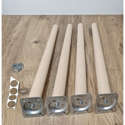 38cm ahşap konik masa sandalye ayağı ( 4 adet demir aparat )