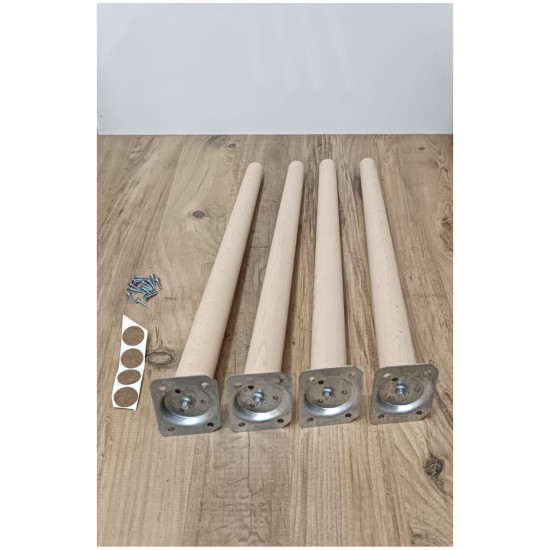 41 Cm Ahşap Ayak ( Konik ) Masa Ayağı,sehpa Ayağı, Sandalye Ayağı (4 Adet Demir Aparat )