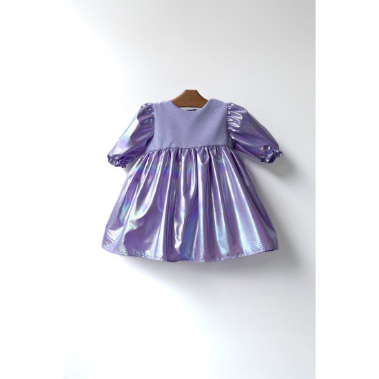 Kız Bebek Kız Çocuk Doğum Günü Parti Düğün Elbise Yarım Kol Astarlı Parlak Elbise