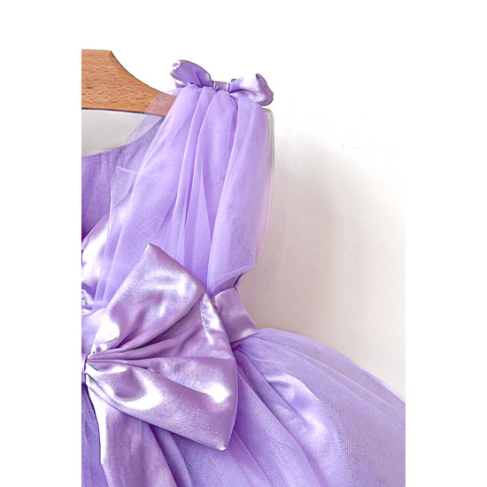 Kız Bebek Kız Çocuk Doğum Günü Parti Düğün Elbise Balonkol Fiyonklu Tüllü Tütü Astarlı