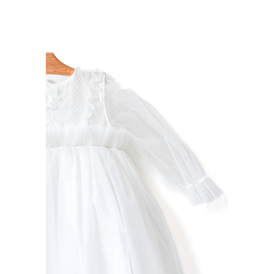 Kız Bebek Elbise Kız Çocuk Elbise Doğum Günü Parti Düğün Elbise Uzun Kollu Astarlı Elbise