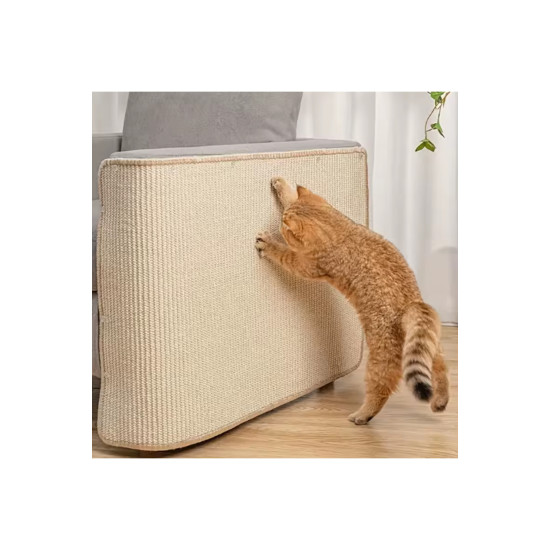 Doğal Sisal Kedi Tırmalama Matı 60x40 Cm Kedi Otlu Duva Zemin Mobilya Uyumlu Çok Yönlü Kullanım