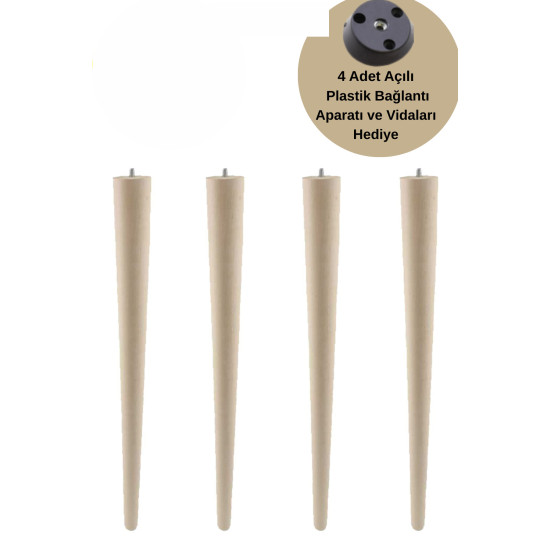 Ahşap Ham Ayak 40 Cm 4'lü Set Kütük Masa Orta Sehpa Zigon Ayağı