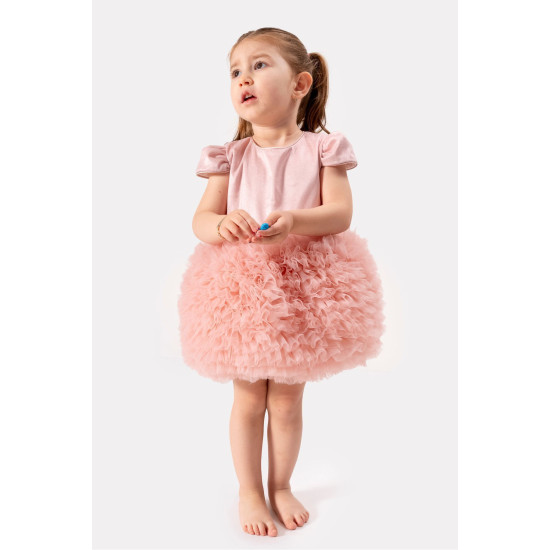 Bebek Kız Çocuk Doğum Günü Parti Düğün Elbise Tüllü Tütü Astarlı Çocuk Giyim Bebek Giyim Kız Mor