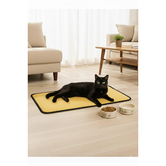 65×40 cm Kedi Matı — Çift Kat Süngerli, Paraşüt Kumaş, Sıvı & Tırmalamaya Dayanıklı, Yıkanabilir