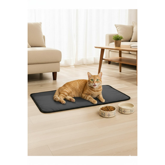 65×40 cm Kedi Matı — Çift Kat Süngerli, Paraşüt Kumaş, Sıvı & Tırmalamaya Dayanıklı, Yıkanabilir