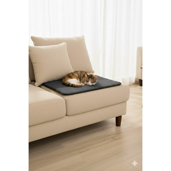 65×40 cm Kedi Matı — Çift Kat Süngerli, Paraşüt Kumaş, Sıvı & Tırmalamaya Dayanıklı, Yıkanabilir