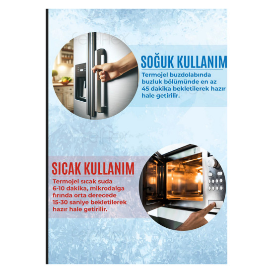 2 Adet Soğuk Sıcak Jel Tekrar Kullanılabilir Soğutucu Isıtıcı Kompres Termojel 26x35 Cm