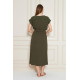 Pasaklı Giyim Kadın Kruvaze Yaka Elbise 3764341 Haki