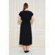 Pasaklı Giyim Kadın Kruvaze Yaka Elbise 3764341 Siyah
