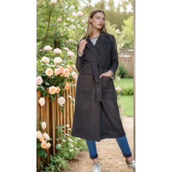 Kadın Kaşe Uzun Şal Yaka Palto Kaban – Cepli, Kuşaklı, Astarsız 3310451